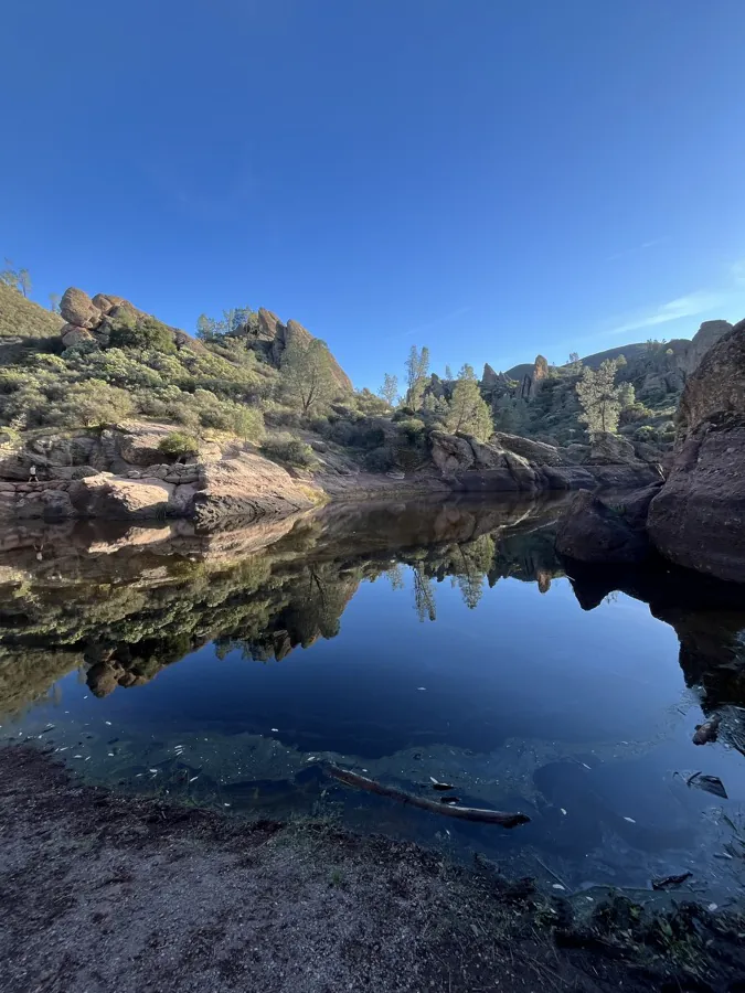 Reservoir reflection at Pinnacles